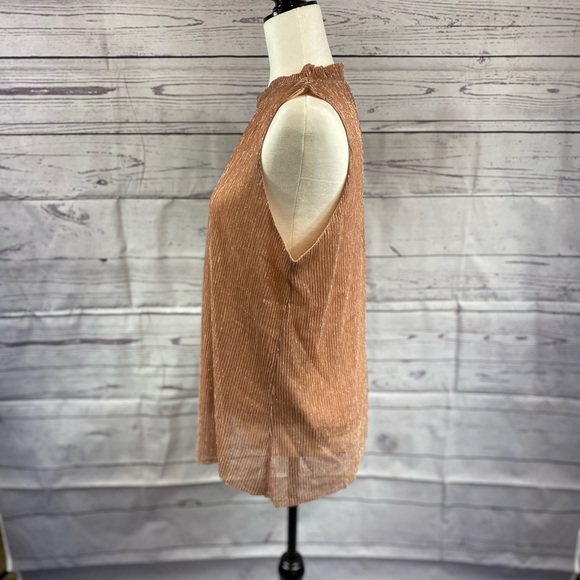 NWOT Molly Bracken Swing/Tunic Rose Gold Shimmery Top - L - Picture 5 of 7